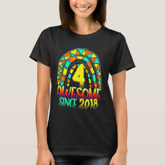 T-shirt 4ème anniversaire stupéfiant depuis 2018 Anniversa