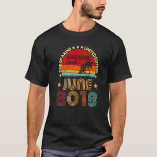 T-shirt 4ème anniversaire stupéfiant depuis Juin 2018 Vint