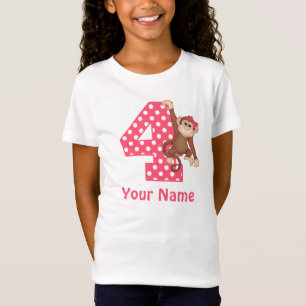 T-Shirt 4ème Chemise personnalisée par fille de singe