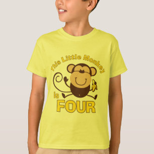 T-shirt 4ème garçon d'anniversaire de petit singe