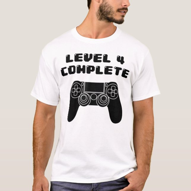 T-shirt 4th Birthday  4 Years Old Video Gaming  Bday vinta (Devant)