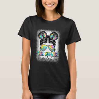 T-shirt 4th Grade Vibes Messy Hair Bun Girl Back To School