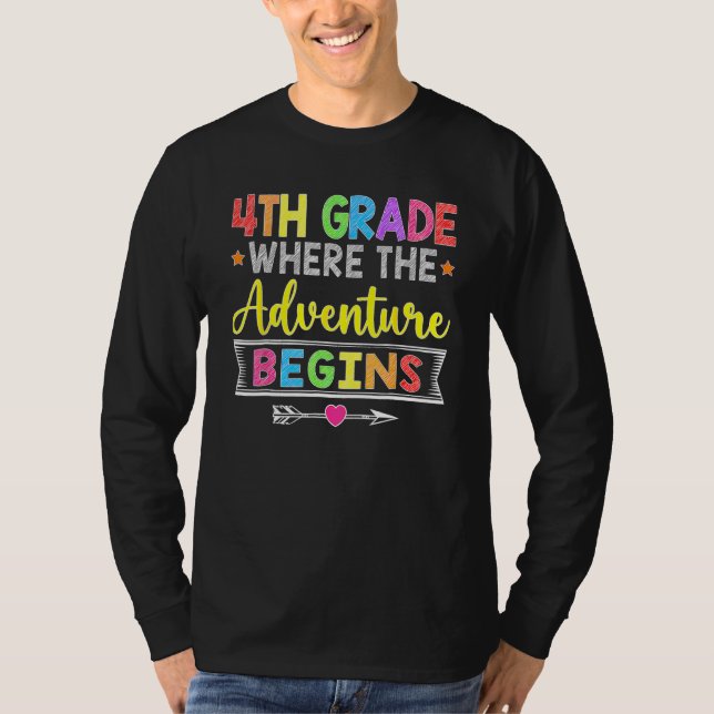 T-shirt 4th Grade Where The Adventure Begins  Back To Scho (Devant)
