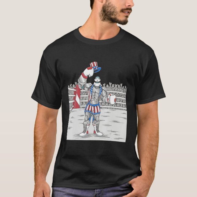 T-shirt 4th July USA Boxing Fitness Gym Artificial Intelli (Devant)