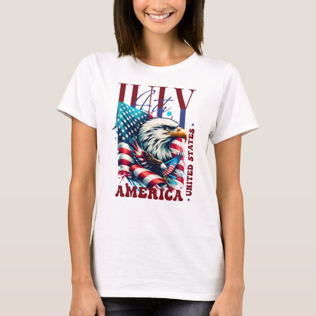 T-shirt 4th of July American Eagle Sublimation-61904 (Devant)