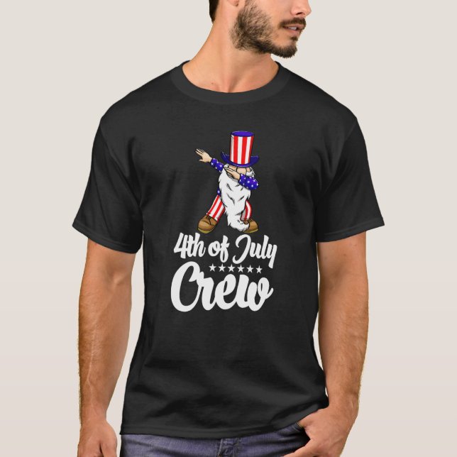 T-shirt 4th Of July Crew Gnome  Women America Flag Love  1 (Devant)