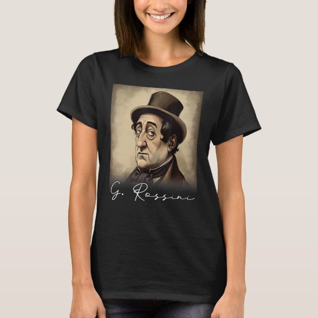 T-shirt 4th of July Gioachino Rossini US Flag Musician Com (Devant)