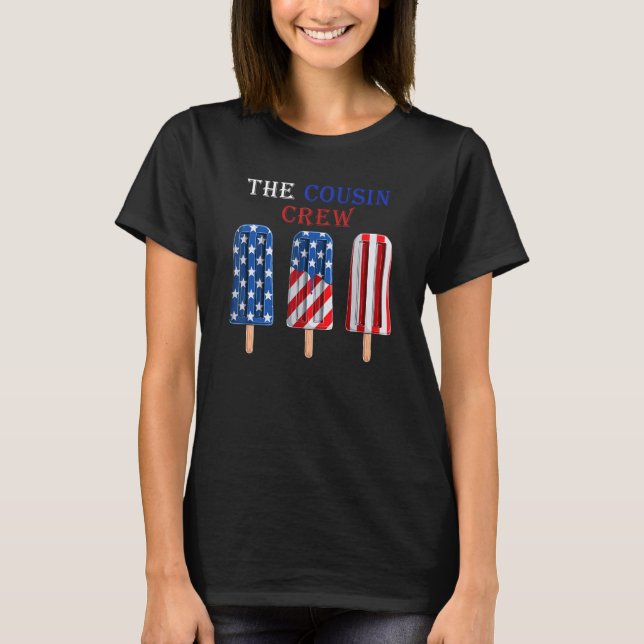 T-shirt 4th Of July Us Flag Popsicl The Cousin Crew 4 (Devant)