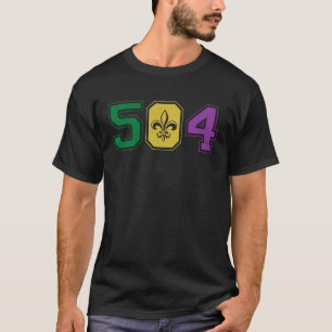 T-shirt 504 Mardi Gras New Orleans Louisiana Area Code Gro