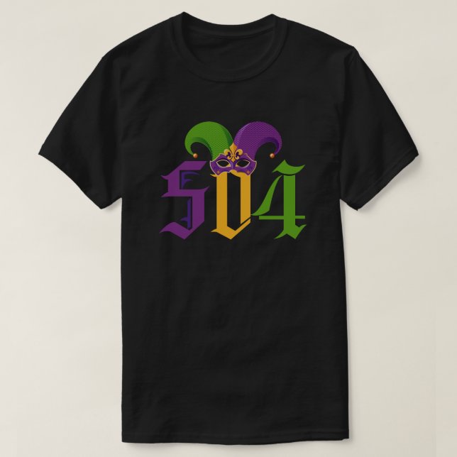 T-shirt 504 Mardi Gras Nouvelle-Orléans Louisiane L'état (Design devant)