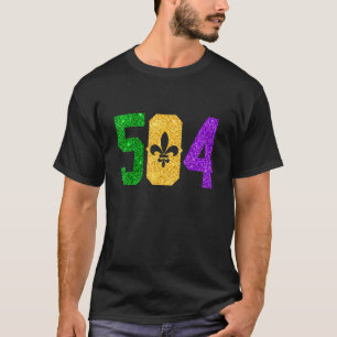 T-shirt 504 Nola New Orleans Mardi Gras Louisiana LA_1