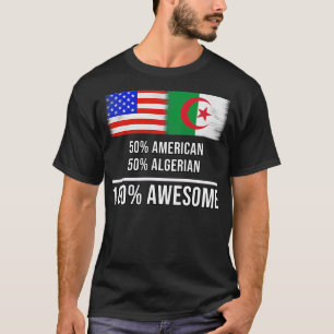T-shirt 50 Américain 50 Algérien 100 Cadeau génial pour Al