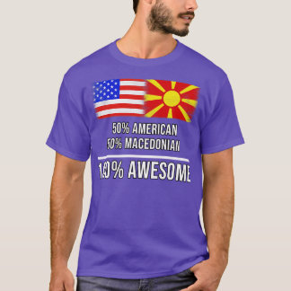 T-shirt 50 Américain 50 Macédonien 100 Cadeau génial pour 