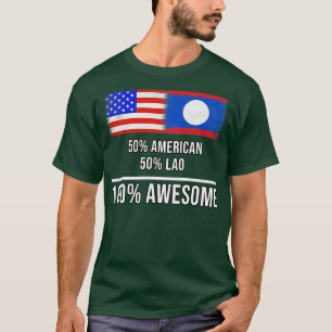T-shirt 50 American 50 Lao 100 Cadeau fantastique pour Lao