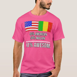 T-shirt 50 American 50 Malian 100 Awesome Cadeau pour Mali