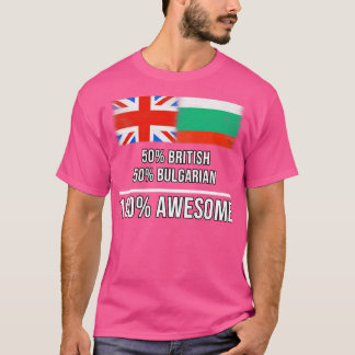 T-shirt 50 Anglais 50 Bulgare 100 Awesome Cadeau pour Bulg