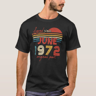 T-shirt 50 Anniversaire Légende depuis juin 1972 Partie or