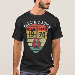 T-shirt 50 Ans 1974 Edition Limitée Guitare Vintage