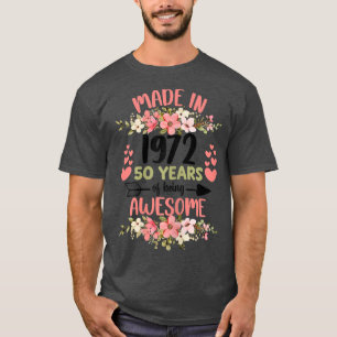 T-shirt 50 ans 50e anniversaire Né en 1972 Femme Fille