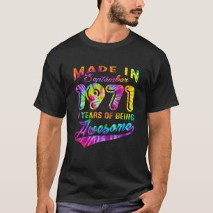 T-shirt 50 Ans 50E Anniversaire Septembre 1971 Tie Dye
