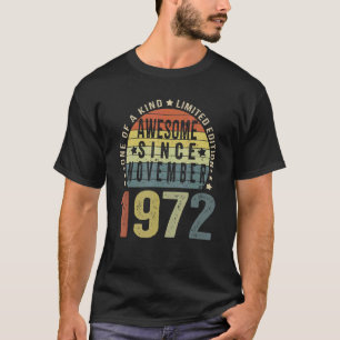 T-shirt 50 ans Awesome depuis novembre 1972 50th Bir