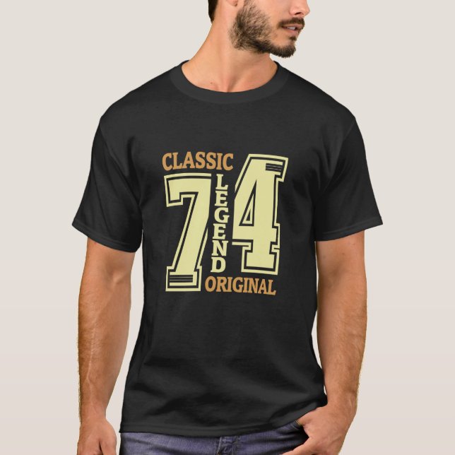 T-shirt 50 Ans Classique 1974 Légende Original 50e Bir (Devant)