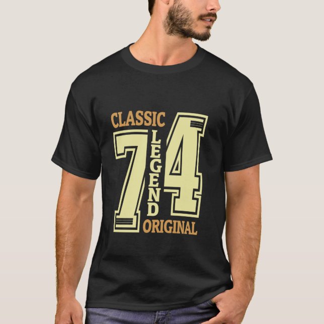 T-shirt 50 Ans Classique 1974 Légende Original 50e Bir (Devant)