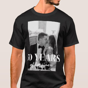 T-shirt 50 Ans de Bonheur Élégant Anniversaire de Mariage