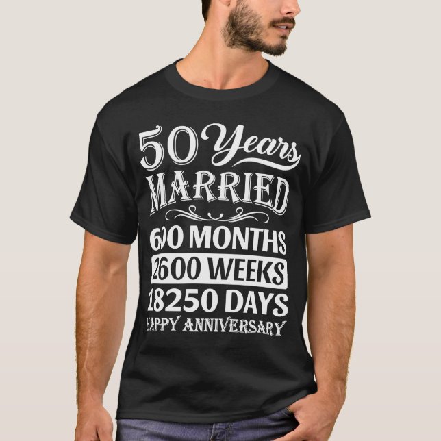 T-shirt 50 ans de mariage heureux 50ème anniversaire de Ma (Devant)