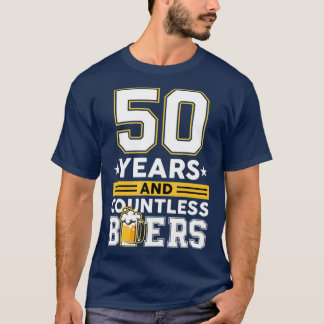 T-shirt 50 ans et d'innombrables bières Anniversaire amusa