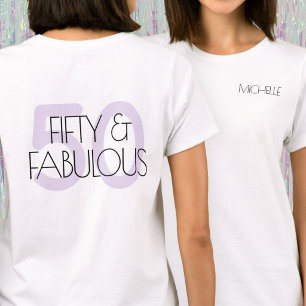 T-shirt 50 ans et fabuleux Fête d'anniversaire moderne vio
