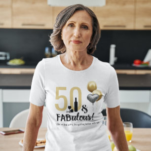 T-shirt 50 ans et Fabuleux Or et Noir Moderne Anniversaire