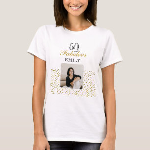 T-shirt 50 ans et Fabuleux Paillettes Dorées Photo 50e Ann