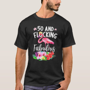 T-shirt 50 Ans Et Flocking Fabuleux Flamant rose Fille B