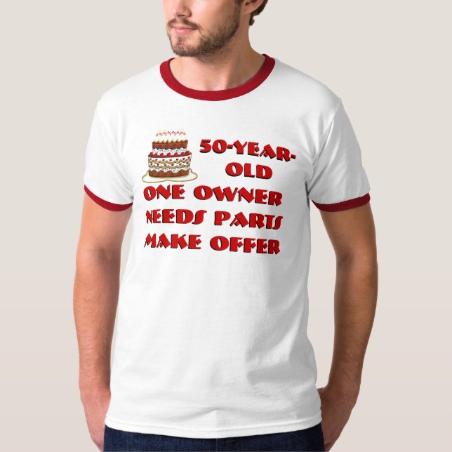 T-shirt 50 ans. Un propriétaire. Besoin de pièces. Offre (Devant)