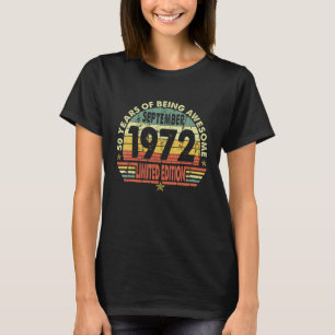 T-shirt 50 ans Vieux septembre 1972 50e anniversaire