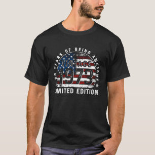 T-shirt 50 ans Vintage 1973 Drapeau américain 50e annivers