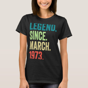 T-shirt 50 ans Vintage mars 1973 50e anniversaire