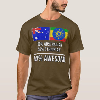 T-shirt 50 Australiens 50 Ethiopiens 100 Cadeau génial pou
