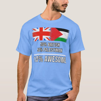 T-shirt 50 British 50 Palestinian 100 Awesome Cadeau pour 