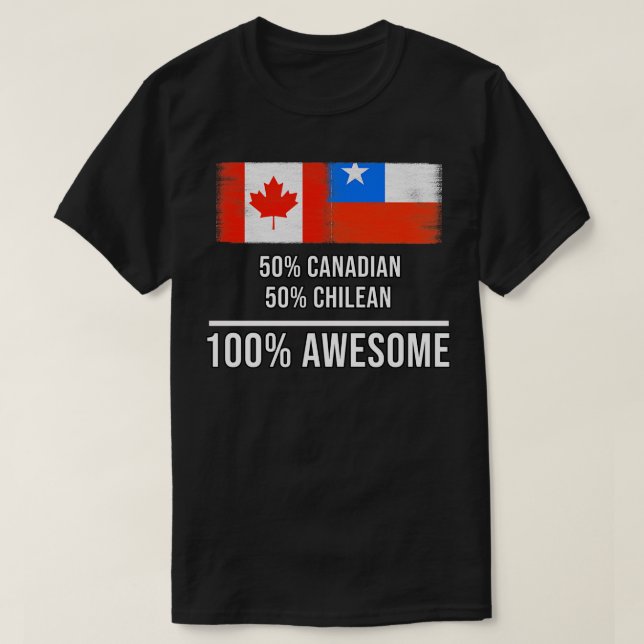 T-shirt 50 Canadiens 50 Chiliens 100 Cadeau fantastique po (Design devant)