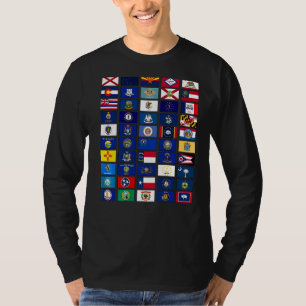 T-shirt 50 Drapeaux De Tous Les États De L'Amérique Améric