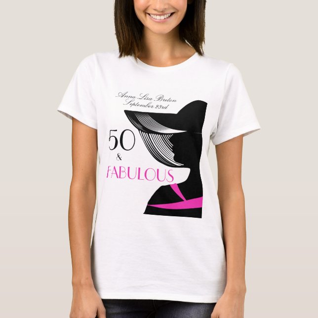 T-shirt 50 et anniversaire élégant d'art déco fabuleux (Devant)