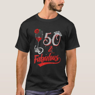 T-shirt 50 Et Fabuleuse Reine Joyeux Anniversaire 50E Rose