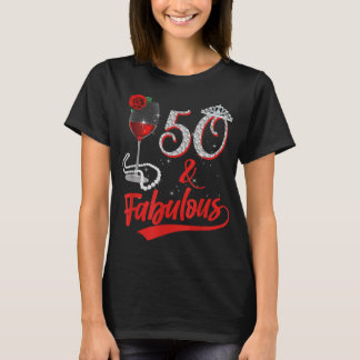 T-shirt 50 Et Fabuleuse Reine Joyeux Anniversaire 50e Rose