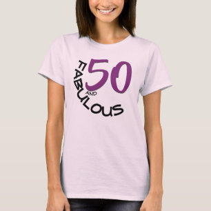 T-shirt 50 et FABULEUX Anniversaire Typographie violette e