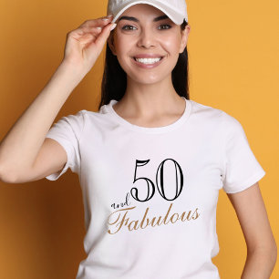 T-shirt 50 et fabuleux élégant script noir Anniversaire