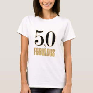 T-shirt 50 & Fabuleuse typographie Black Gold 50e annivers