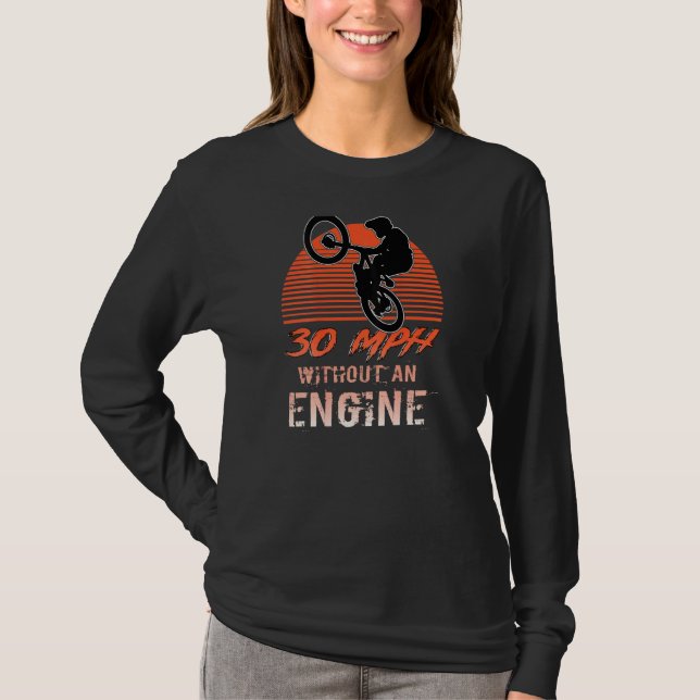 T-shirt 50 Mph Sans Moteur VTT Avec Coucher De Soleil (Devant)