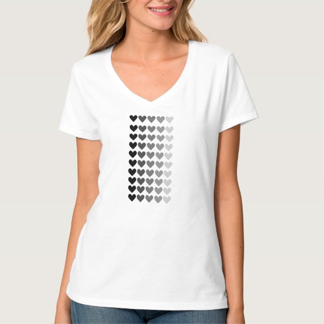 T-shirt 50 nuances des formes grises de coeur (Devant)